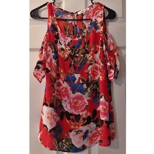 Floral Cold Shoulder Blouse